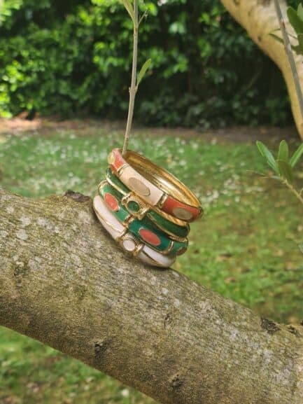 Bracelets en jonc & émail Clio Blue