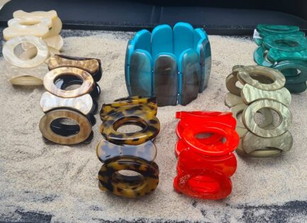 Bracelets fantaisie élastiques en résine Clio Blue