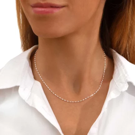 Collier Mimi Argent Clio Blue blanc