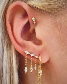 Boucles d'oreille à l'unité Rose Marie Paris - Argent & plaqué or