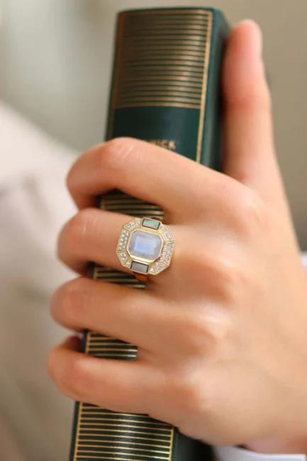 Bague Célestine Pierre de lune Lambertine