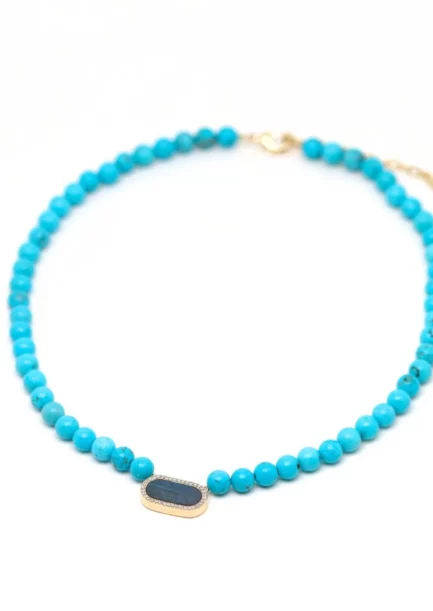 Ernestine: Collier Turquoise et Labradorite Lambertine