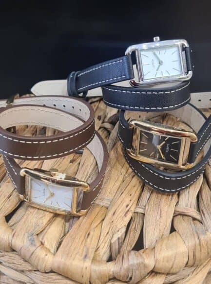 Montre Lutetia Maison Laval noir / chocolat
