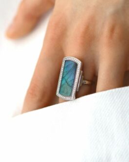 Florentine - Bague Art Déco Argent Labradorite